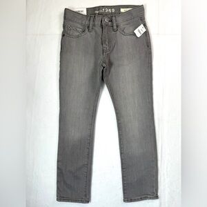 NWT GAP Kids 1969 Unisex Grey Acid Wash Skinny Cotton Blend Jeans Size 6 Regular